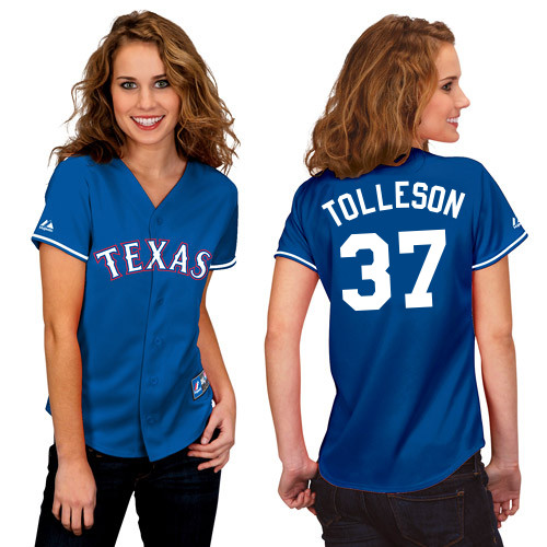 Shawn Tolleson #37 mlb Jersey-Texas Rangers Women's Authentic 2014 Alternate Blue Baseball Jersey